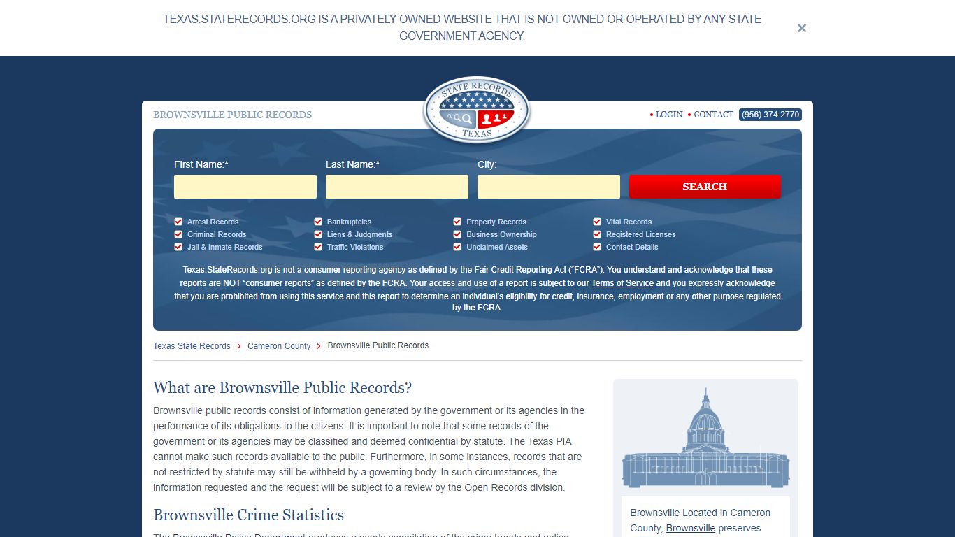 Brownsville Arrest and Public Records | Texas.StateRecords.org
